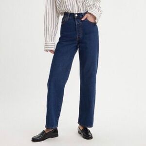 LEVIS Ribcage Straight Ankle Dark Wash Jeans 26